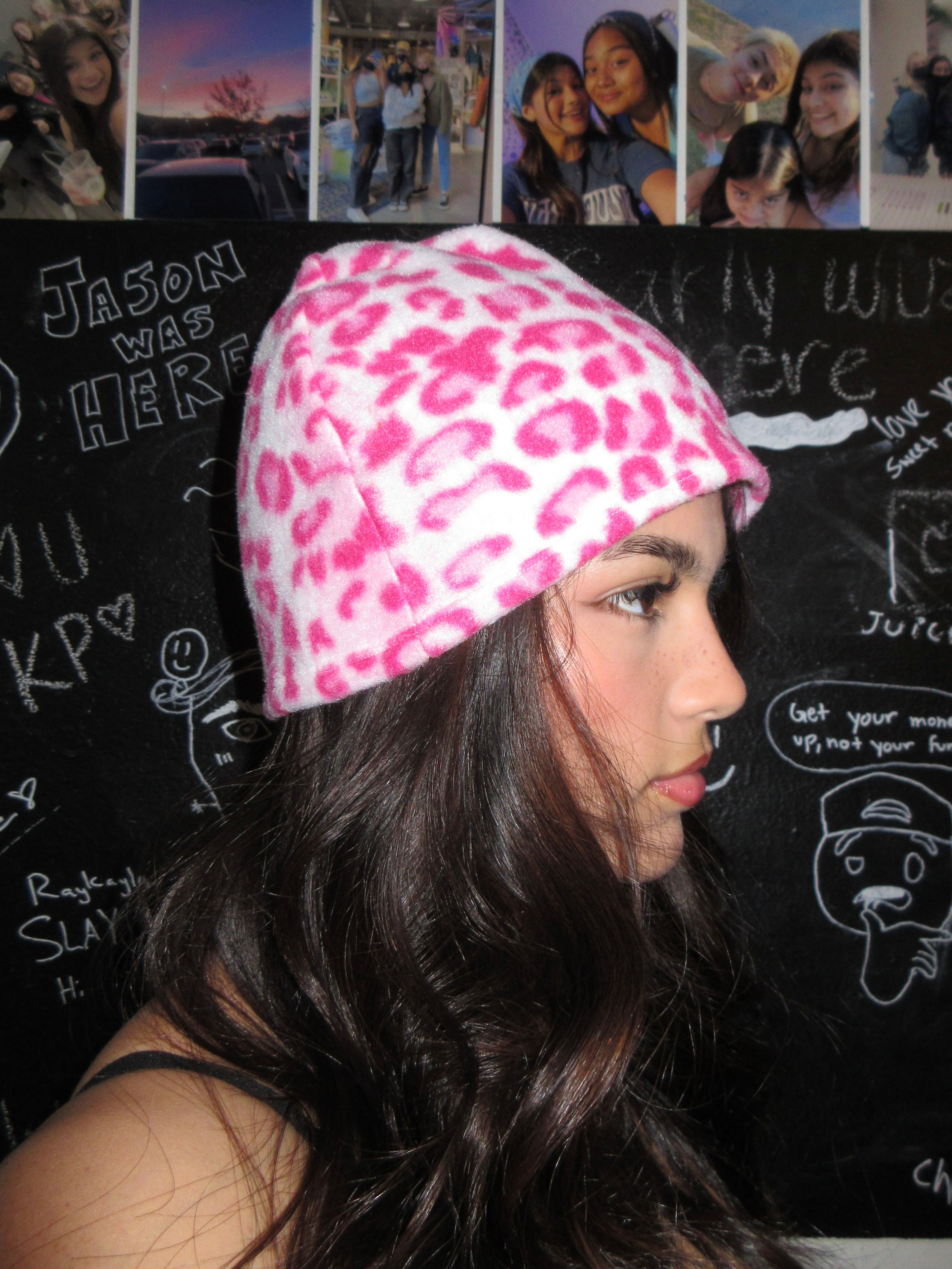 Pink Cheetah Beanie