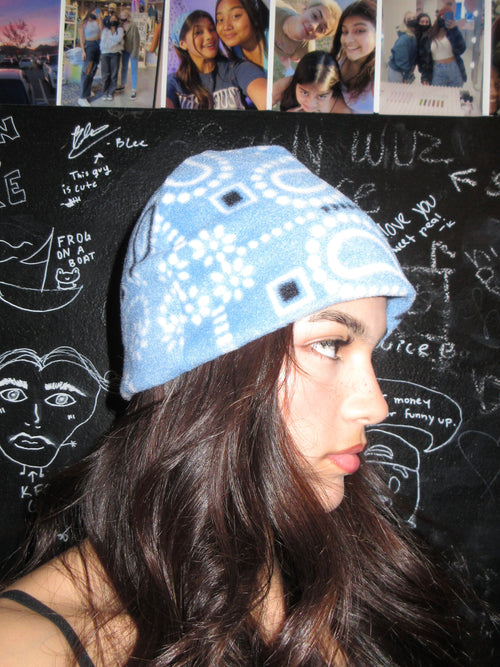 Blue Paisley Beanie