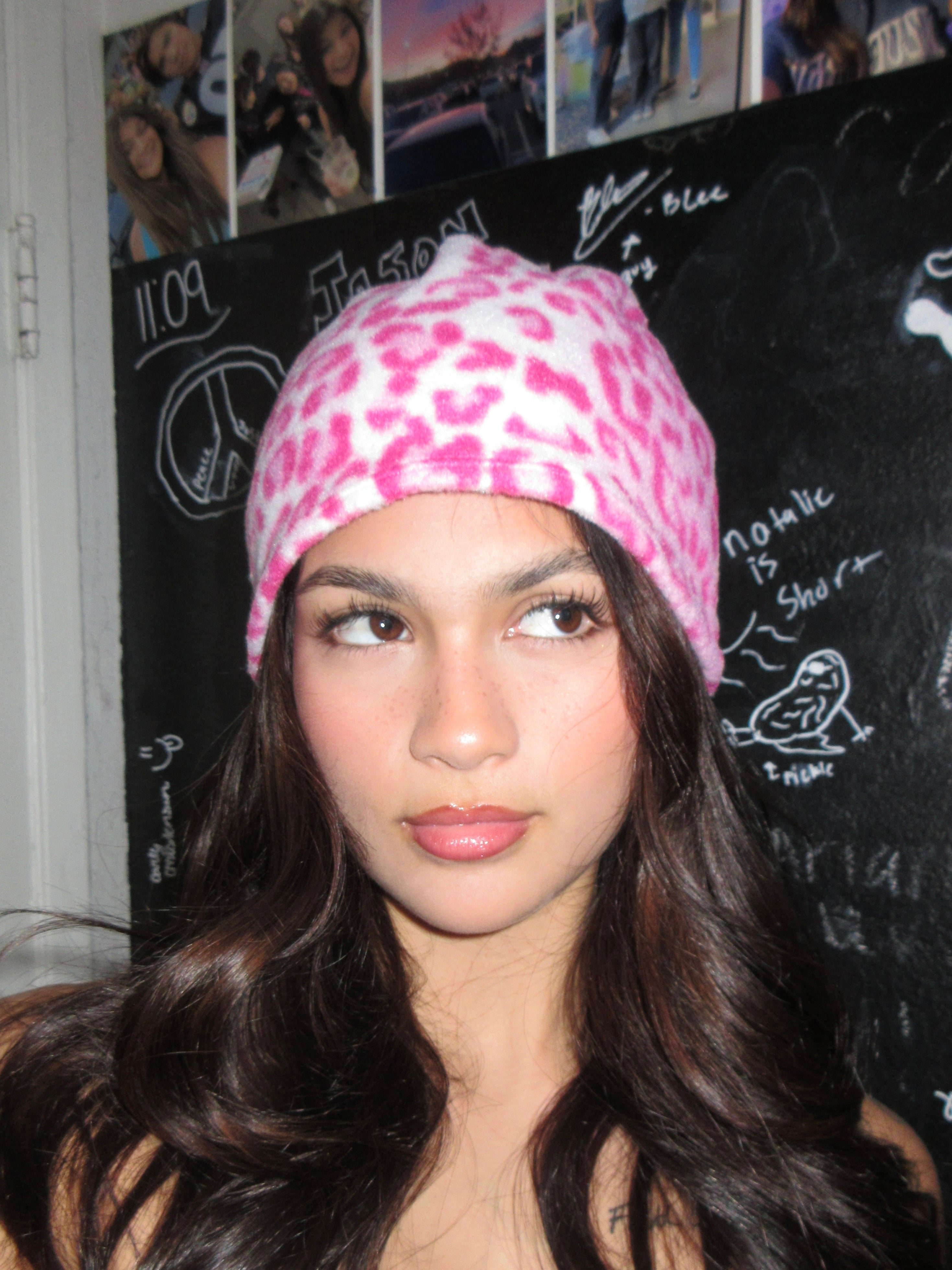 Pink Cheetah Beanie